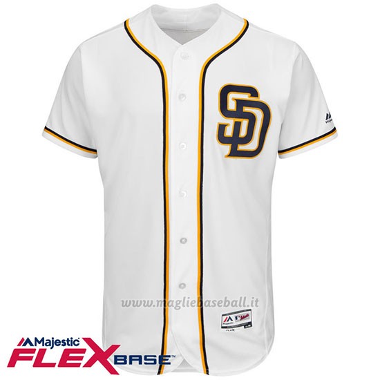 Maglia Baseball Uomo San Diego Padres Blank Bianco Flex Base Autentico Collezione